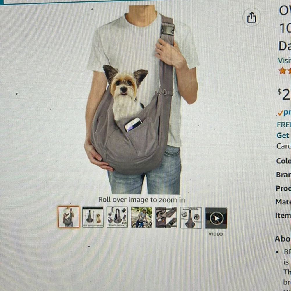 Pet Sling Carrier by OWNPETS 10lbs-15lbs